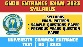 Gndu Entrance Exam 2023 Syllabus  Gndu University Common Entrance Test 2023  Exam Pattern 2023 [upl. by Lumpkin635]