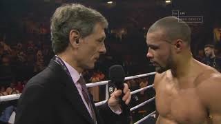 Chris Eubank Jr vs JJ McDonagh post fight interview nearly turned fight [upl. by Laraine335]