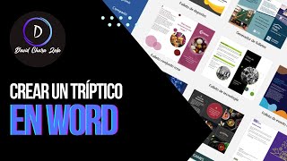 COMO CREAR UN TRIPTICO EN WORD [upl. by Gary164]