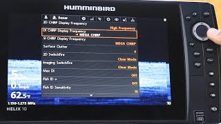 Humminbird HELIX How To Down Imaging DI Frequency [upl. by Loos940]