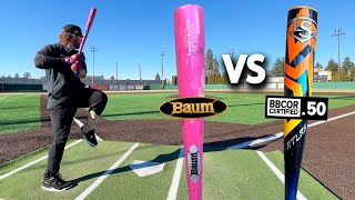 BAUM BAT vs BBCOR BAT [upl. by Ennovy]