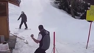 Snowboard Ski Lift Fail [upl. by Malinowski]