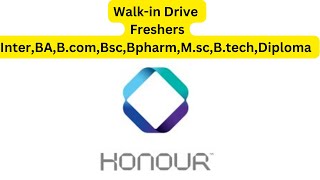 Freshers InterBABcomBscBpharmMscBtechDiploma Walkin At Honour Lab Ltd job honourlab [upl. by Mathi]