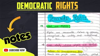 Democratic Rights  Best Handwritten Notes Class 9th Civics Ch5 ‎‎Edustudypoint [upl. by Esaj]