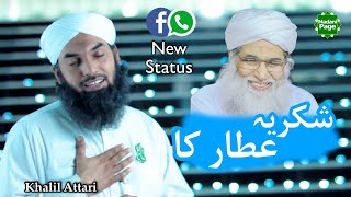 Shukria Attar Ka  Muhammad Khalil Attari  Ameer e Ahlesunnat Status HBDIlyasQadri [upl. by Nerine390]