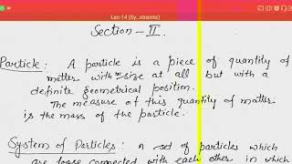 Lec14  System of particles Holonomic NonHolonomic Constraints [upl. by Assylem39]