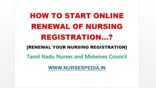 TNMC Online CNE amp Renewal Of Nursing Licensure Registration Tamilnadu Nursing Council Part3 [upl. by Sutniuq]