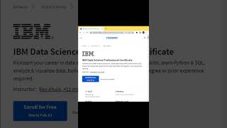 IBM Data Science Professional Certificate shorts [upl. by Wilma]