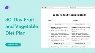 30Day Fruit and Vegetarian Diet Plan [upl. by Kenelm557]