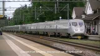 SJ X2 multiple trains at Katrineholm Sweden [upl. by Lunseth]