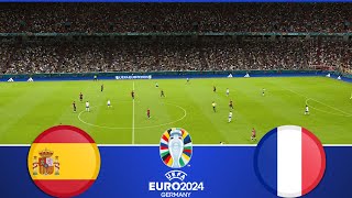 Spain vs France  UEFA Euro 2024  Semi Finals  Football Match  Watch Along amp Pes Gameplay [upl. by Kaia]