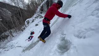 Winter climbing instruction in Grafton Notch silent loop [upl. by Ahsitak693]