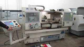 Milltronics ML17 CNC Flat Bed Lathe with Centurion 6 CNC Control  For sale at Machinesusedcom [upl. by Nonnel713]