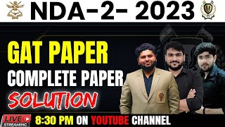 NDA 22023 GAT Paper Solution  Paper Solution NDA 22023  CADETS DEFENCE ACADEMY [upl. by Ydissac]