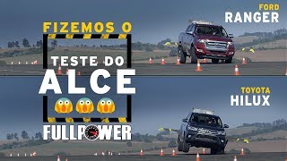 Ford Ranger X Toyota Hilux no Teste do Alce tem rodas no ar sim [upl. by Akema721]