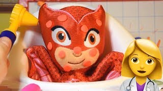 Gufetta e Geko dei PJ MASKS SUPER PIGIAMINI sono malati 👩‍⚕️ Chiamiamo il Dottore VIDEO EDUCATIVO [upl. by Thgirw827]