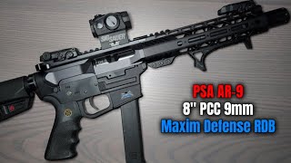 Maxim Defense RDB System PSA AR9 8quot 9mm PCC PalmettoStateArmoryVideos maximdefense pewpew [upl. by Neyut451]