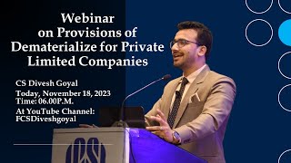 Dematerialization of Shares of Private Limited Company  Live Discussed  Webinar [upl. by Gytle]