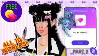 10 ZEPETO WORLDs for FREE ZEMs and Coins in 2024 ZEPETO TUTORIAL PART 2 [upl. by Scully]