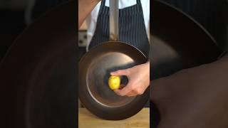 Seasoning a carbon steel pan with a potato kitchenhacks cooking [upl. by Jenei]