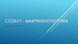 Codility  MaxProductOfThree JavaScript [upl. by Damle174]