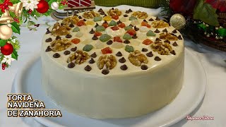 TORTA NAVIDEÑA DE ZANAHORIA DIVINA Y MUY FÁCIL te enseño a hacer todo facilmente [upl. by Anewor44]