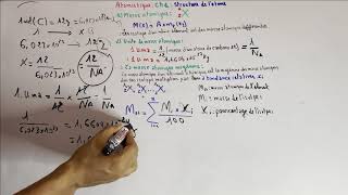 Atomistique  chapitre 1  Masse atomique moyenne Chimie Générale part2 [upl. by Teilo]