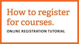 How to Register for Courses [upl. by Cut]