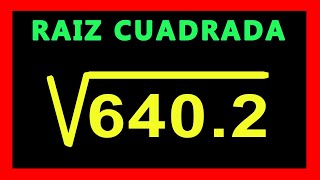 ✅👉 Raiz cuadrada de 4 Dígitos con punto decimal ✅ Raiz cuadrada [upl. by Enuahs]