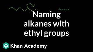 Naming alkanes with ethyl groups  Organic chemistry  Khan Academy [upl. by Navoj]