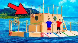 Giant CARDBOARD BOAT Challenge [upl. by Landsman48]