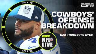 How Dak Prescott TRUSTS HIS EYES to get the Cowboys offense flowing 👀  NFL Live [upl. by Akived]