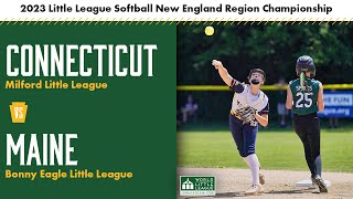 2023 Little League Softball New England Region Championship Connecticut vs Maine [upl. by Azilem]