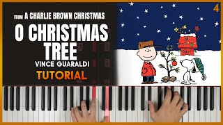 O CHRISTMAS TREE O Tannenbaum by Vince Guaraldi  Piano Tutorial Part 1 [upl. by Eehtomit]