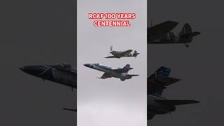 100 YEARS ANNIVERSARY FLYPAST RCAF CF18 HORNET amp SPITFIRE Mk V EP120 • RIAT 2024 f18 shorts riat [upl. by Kramal]