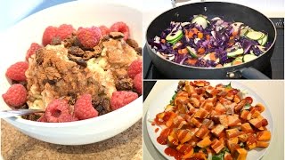 WHAT TO EAT FOR HEALTHY WEIGHT LOSS MY VEGAN BREAKFAST LUNCH  DINNER RECIPES [upl. by Ahern265]