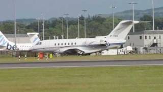 Raytheon Hawker 4000 take off and landing at Edinburgh airport [upl. by Everara]