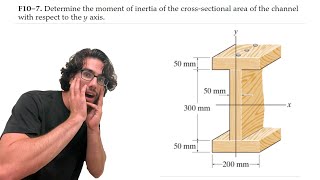 Determine the moment of inertia of the crosssectional area of the channel  F107 [upl. by Hait]