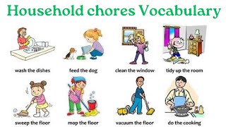 Household Chores Vocabulary  Household Chores in English [upl. by Adnirolc]