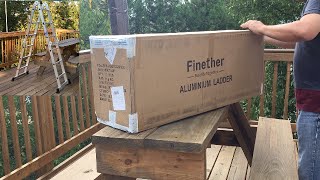 Unboxing Finether 121ft Multi Extendable Aluminum Folding Ladder [upl. by Enelyam210]