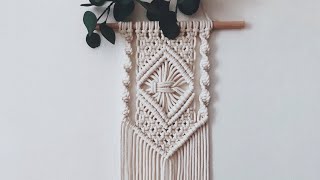 Boho macrame wall hanging tutorial  Easy beginners DIY [upl. by Dualc859]