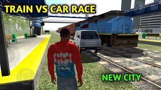 Train vs Car Race Indian bike driving 3d  indian bike driving new city [upl. by Pontus]