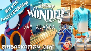 Disney Wonder Alaska 2023  First 25th Anniversary Disney Cruise Sailing  Day 1 Embarkation Day [upl. by Askari]