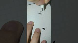 Beginner Calligraphy Letter Vv Left Handed shorts artist calligraphyart easy basic leftist [upl. by Revlys135]