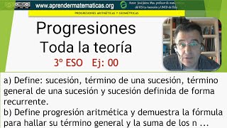 Toda la teoría sucesiones progresiones aritméticas y geométricas 3eso 04 000 José Jaime Mas [upl. by Nobell]