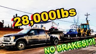 F350 Tows 28000lbs NO TRAILER BRAKES BIG Hills 13 [upl. by Kuehnel]