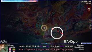 Azerite丨639pp if ranked 806 9978�丨Ata  Euphoria Juggernaut 285bpm Tap jumps HD [upl. by Manuela260]