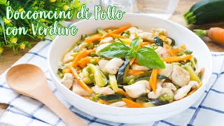 Bocconcini di Pollo con Verdure in Padella  Ricetta Facile Pollo Cremoso  55Winston55 [upl. by Eitak]