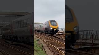 Cross country class 220 accelerates through Dawlish Station over the viaductPlymouth bound 220028 [upl. by Chic]