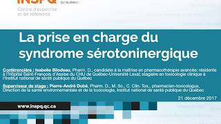 La prise en charge du syndrome sérotoninergique [upl. by Rush]